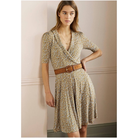 Boden Dresses & Skirts - Boden Fixed Wrap Jersey Dress in Brioche Blooming Bud Floral Print, Size US 12L